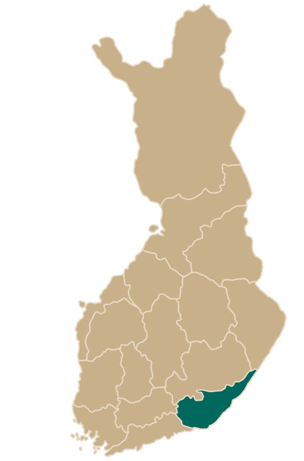 Kymen piirin toiminta-alue Suomen kartalla